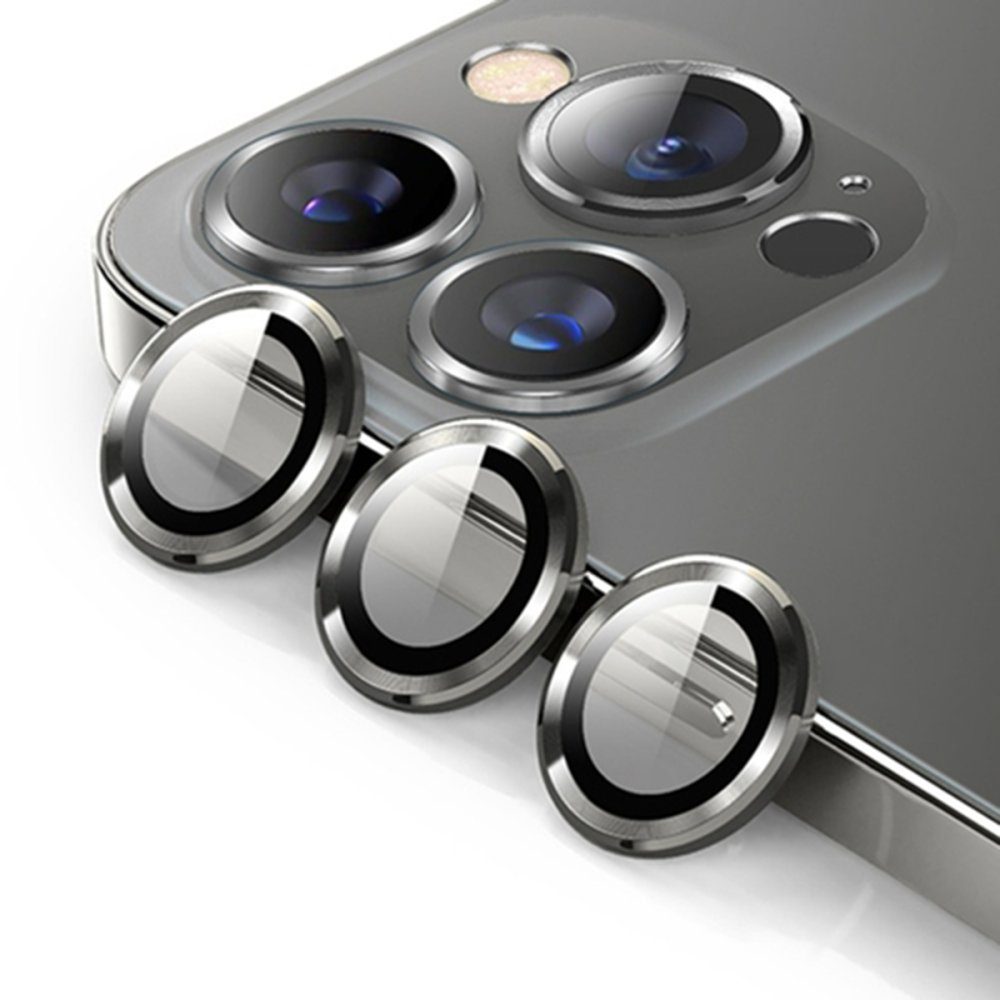 CLZ942 Urr İphone 15 Pro Max Titanium Alloy Kamera Lens Koruyucu - Ürün Rengi : Gümüş