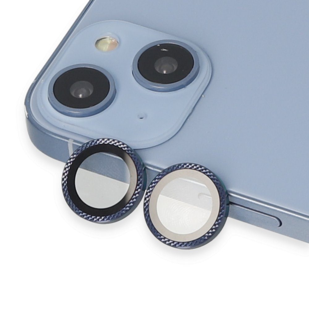 CLZ192 Urr İphone 15 Rhomb Snakeskin Ar Kamera Lens Koruyucu - Ürün Rengi : Mavi