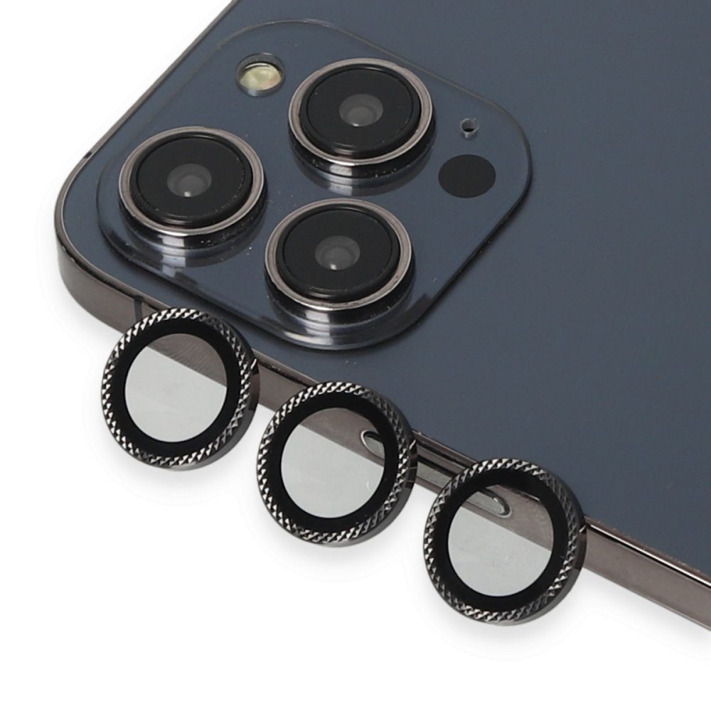 CLZ942 Urr İphone 14 Pro Max Rhomb Snakeskin Ar Kamera Lens Koruyucu - Ürün Rengi : Gold