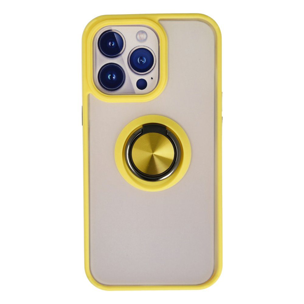 CLZ942 İphone 15 Pro Max Kılıf Montreal Yüzüklü Silikon Kapak - Ürün Rengi : Sarı