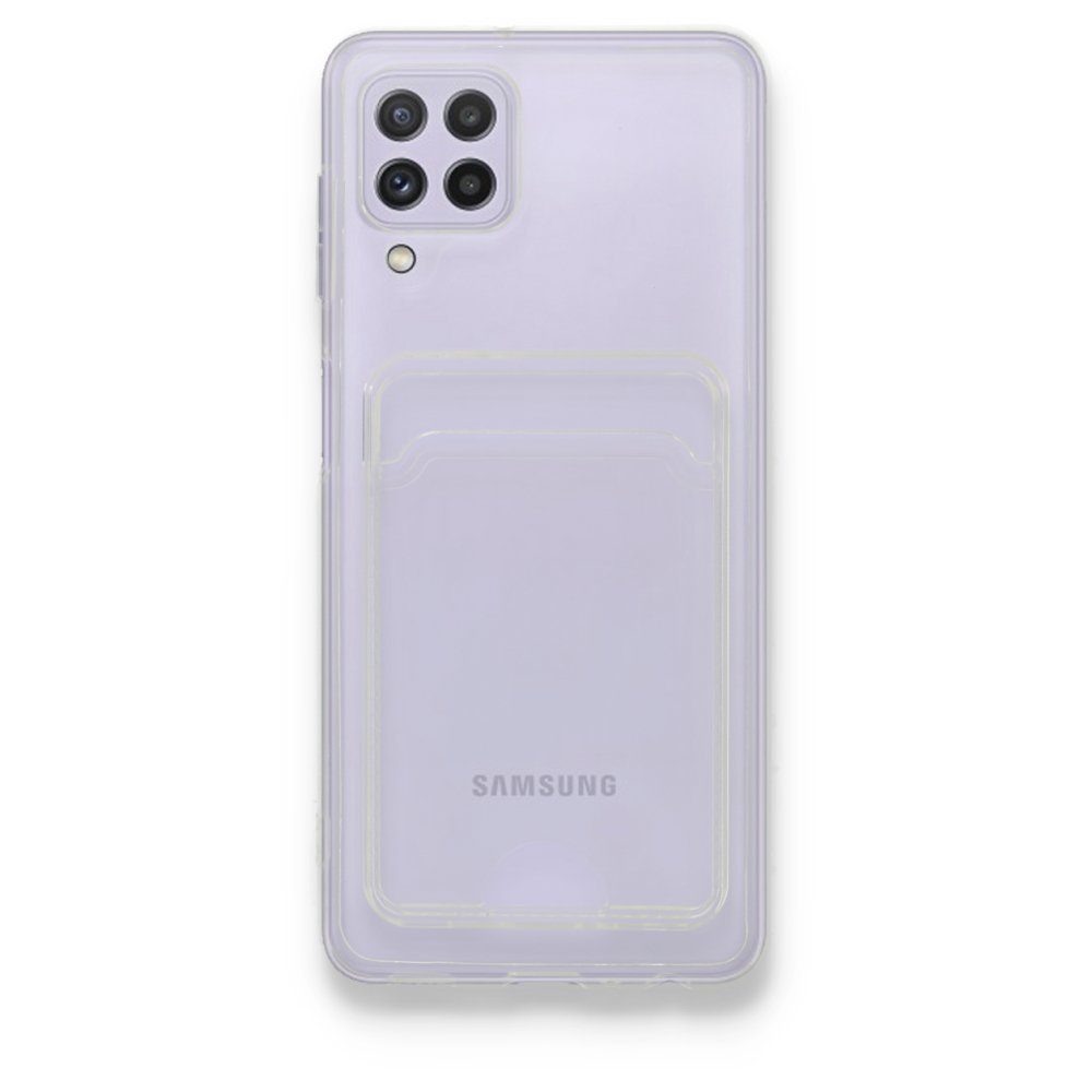 CLZ942 Samsung Galaxy A22 Kılıf Kart  Silikon - Ürün Rengi : Şeffaf