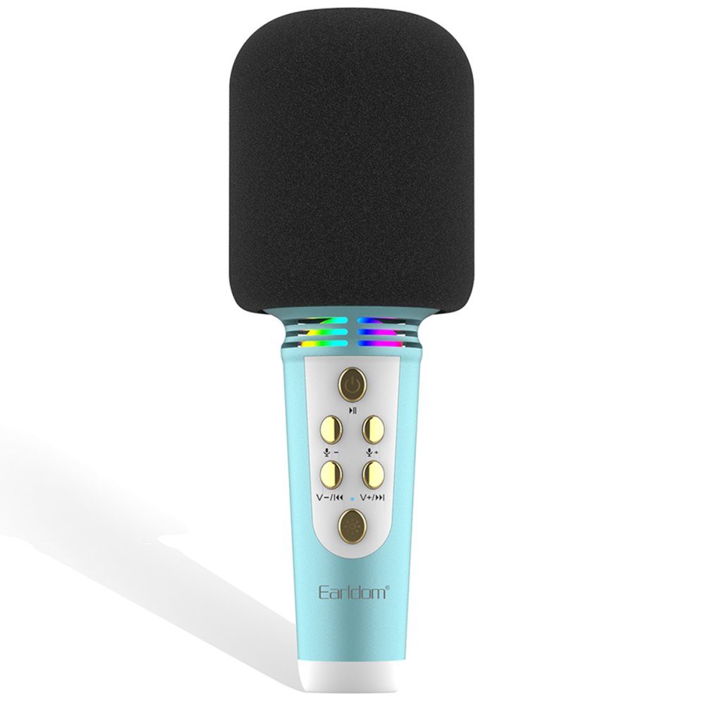 CLZ942 Earldom Mc6 Led Işıklı Karaoke Mikrofon - Ürün Rengi : Mavi