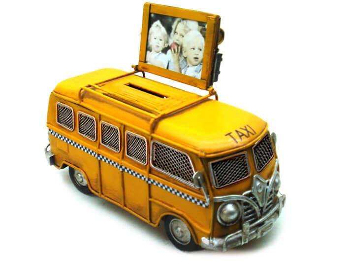 CLZ192 Dekoratif Metal Minibüs Çerçeveli Ve Kumbaralı