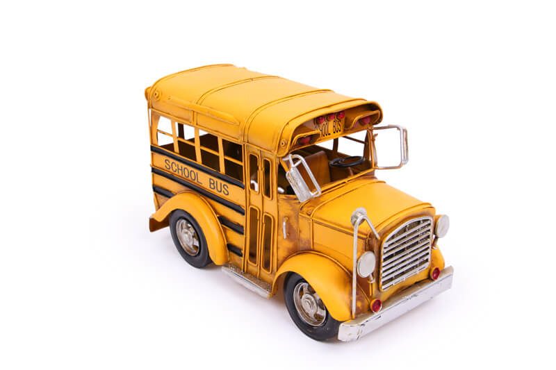 CLZ192 Dekoratif Metal Araba Okul Otobüsü