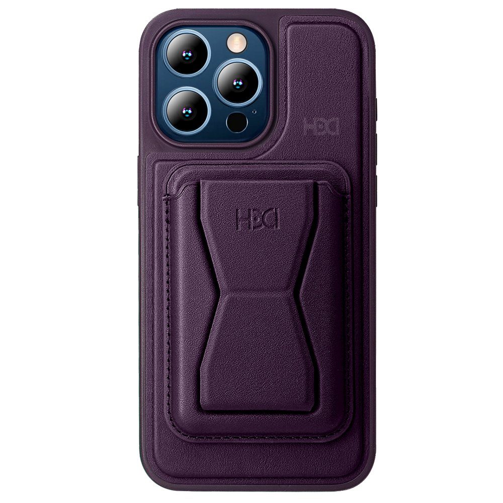 CLZ942 İphone 15 Pro Max Kılıf Hd Deri Luxury Magnet Kartvizitli Kapak - Ürün Rengi : Gri