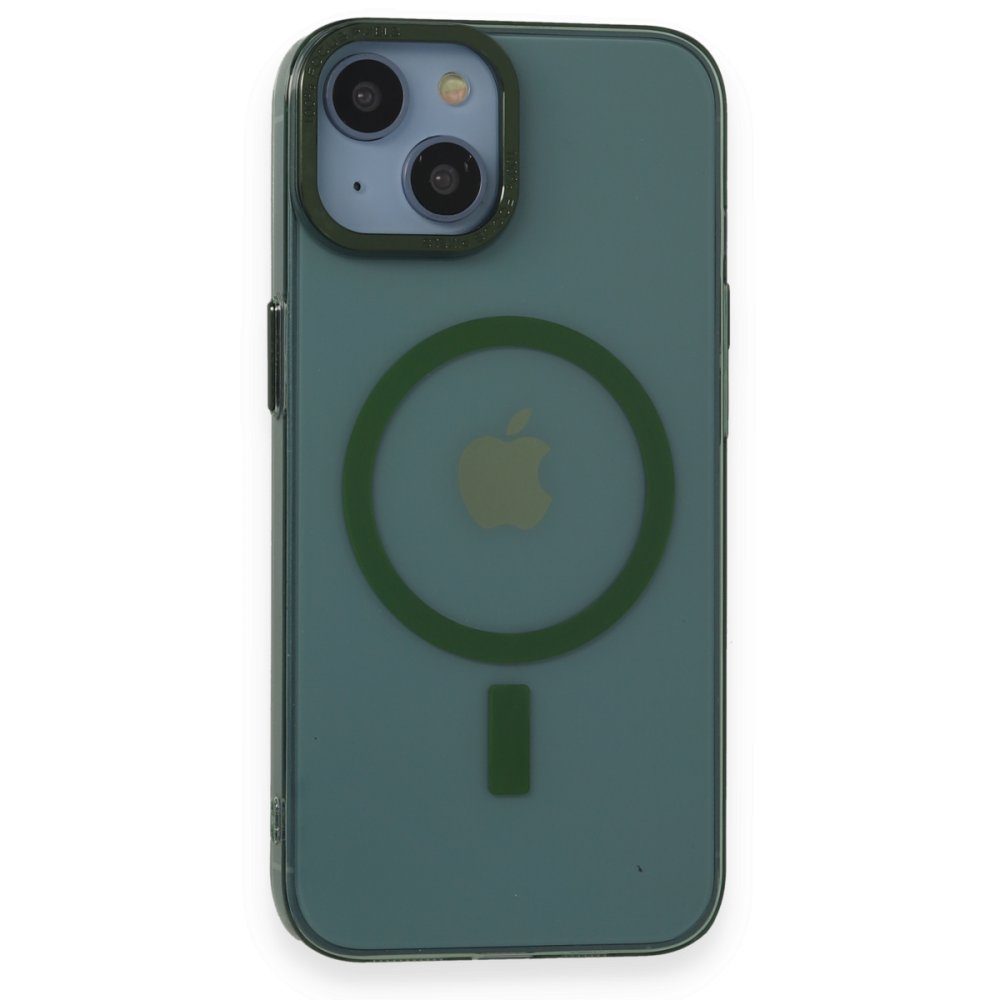 CLZ942 İphone 13 Kılıf Anka Pc Magneticsafe Sert Metal Kapak - Ürün Rengi : Koyu Yeşil