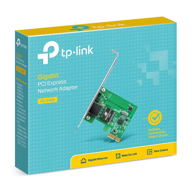 CLZ192 TP-LINK TG-3468 10/100/1000 MBPS PCI-EX GIGABIT ETHERNET KARTI (4172)