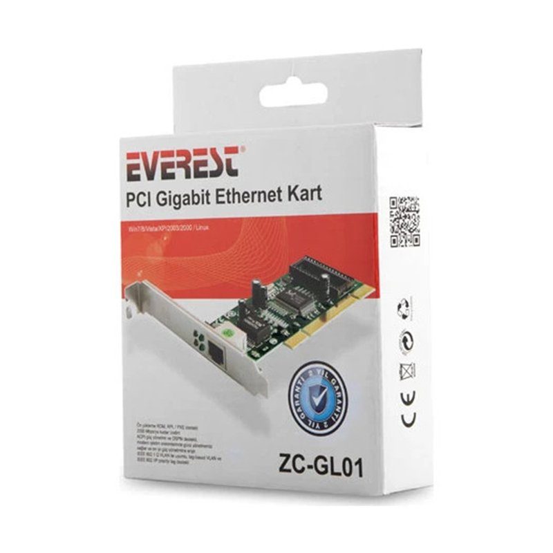 CLZ192 EVEREST ZC-GL01 10/100/1000 MBPS PCI GIGABIT ETHERNET KARTI (4172)