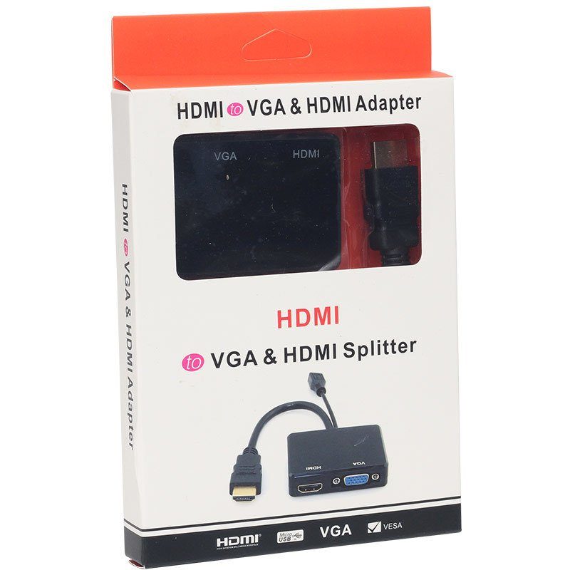 CLZ192 HDMI TO VGA + HDMI SPLITTER ÇEVİRİCİ ADAPTÖR (4172)