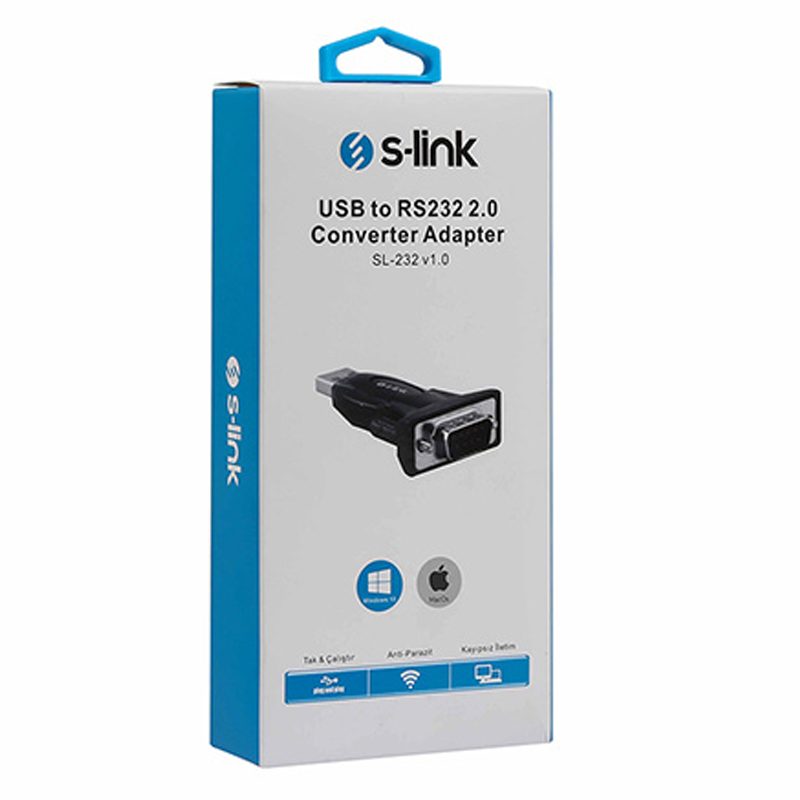 CLZ192 S-LINK SL-232 V1.0 USB TO RS232 2.0 ÇEVİRİCİ ADAPTÖR (4172)