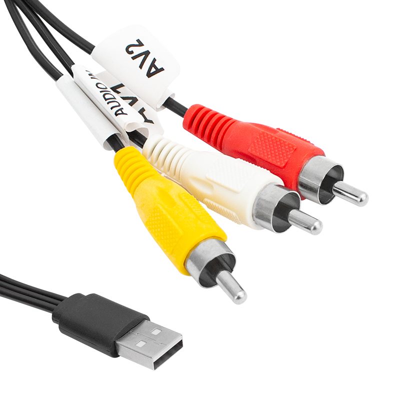 CLZ192 3 RCA + USB ÇEVİRİCİ 1.2 METRE KABLO USB TO 3 RCA (SECONDER HY7024) (4172)