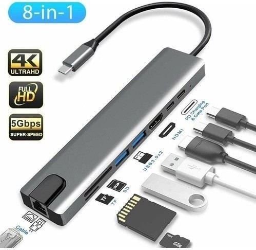 CLZ192 SENSEI TYP-C 8IN1 HDMI COK FONKSIYONLU USB 3.0 DOCK STATION (4172)