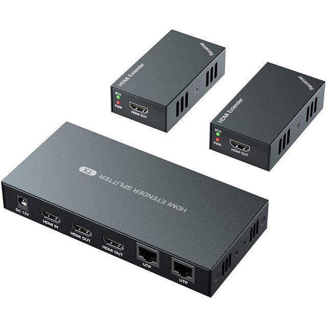 CLZ192 HDMI 1X2 SPLITTER + HDMI 50 METRE EXTENDER SET (4172)