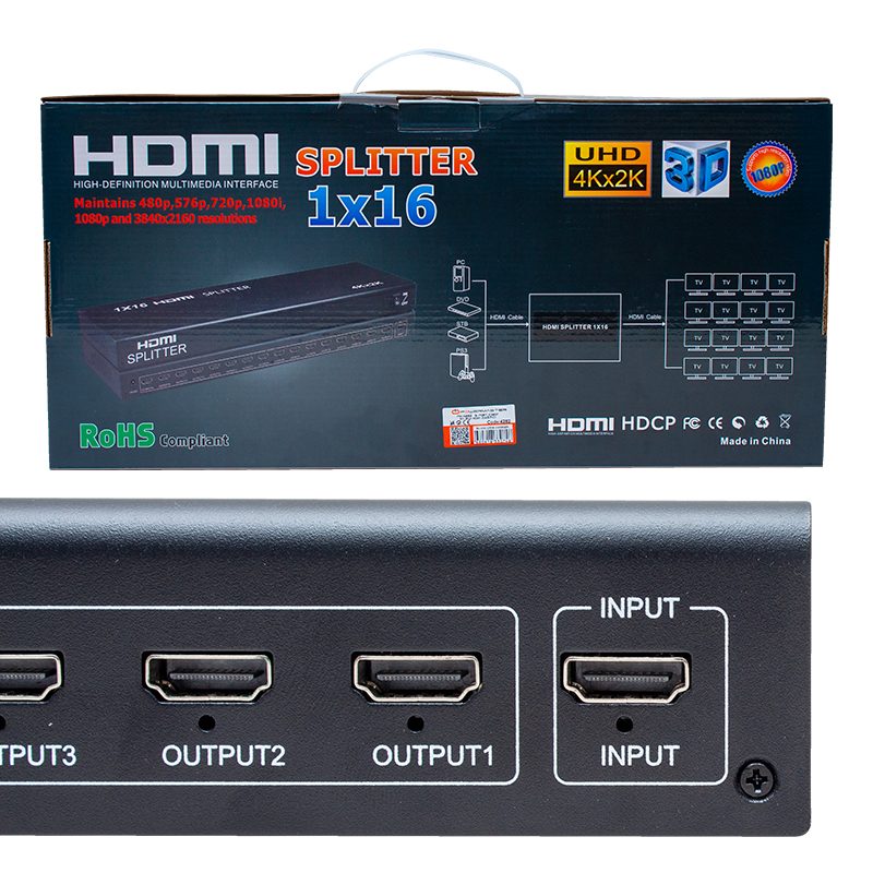 CLZ192 16 PORT 1080P 4KX2K 3D 16 PORT HDMI SPLITTER DAĞITICI (4172)
