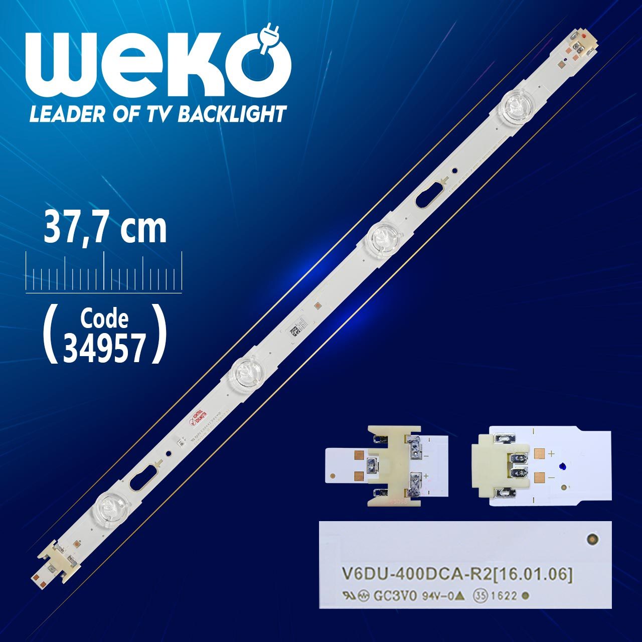 CLZ192 S_KU6K_40_FL30_L4_REV1.0_160105_LM41-00239A - LEFT - V6DU-400DCA-R2 - 37.7 CM 4 LEDLİ (WK-777) (4172)