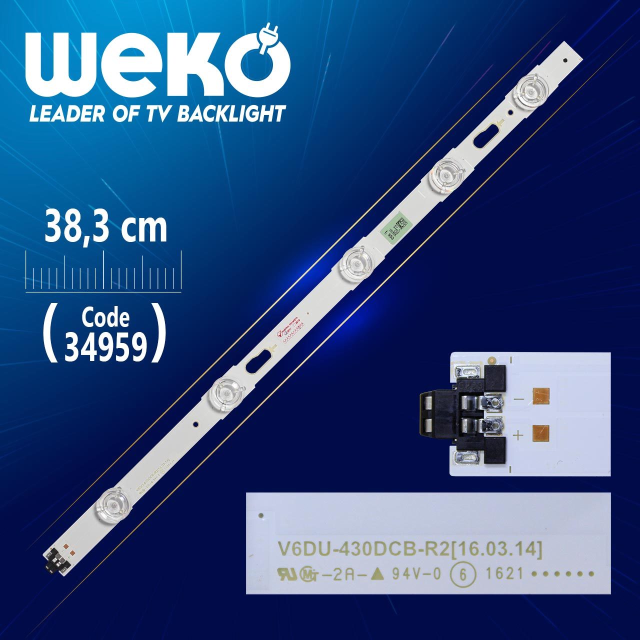 CLZ192 S_KU6K_43_FL30_R5_REV1.0 - LM41-002269A - LEFT - V6DU-430DCB-R2 - 38.3 CM 5 LEDLİ (WK-779) (4172)