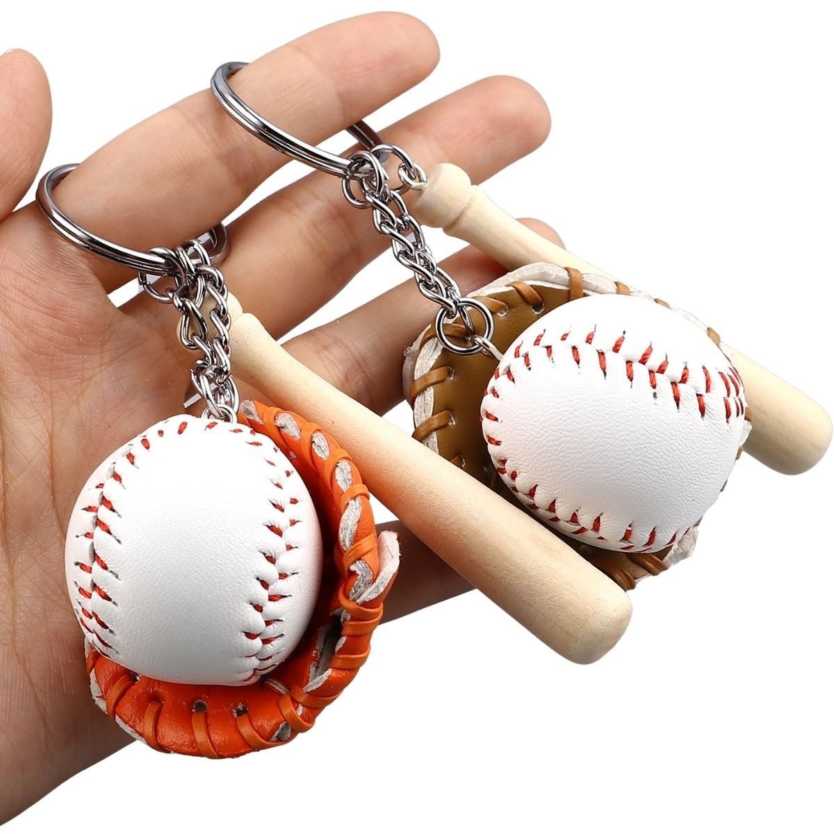 CLZ192 Gerçekçi Beyzbol Tasarımlı Şık Anahtarlık Kolye Çanta Süsü Baseball Keychain (4172)