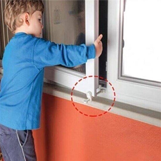 CLZ192 Bebek Çocuk Evcil Hayvan Güvenlik Ayarlanabilir Koruyucu Pencere Havalandırma Kilidi (4172)