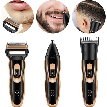 CLZ192 Üç Başlıklı Tıraş Makinesi Erkek Saç Sakal Bakım Seti (4172)
