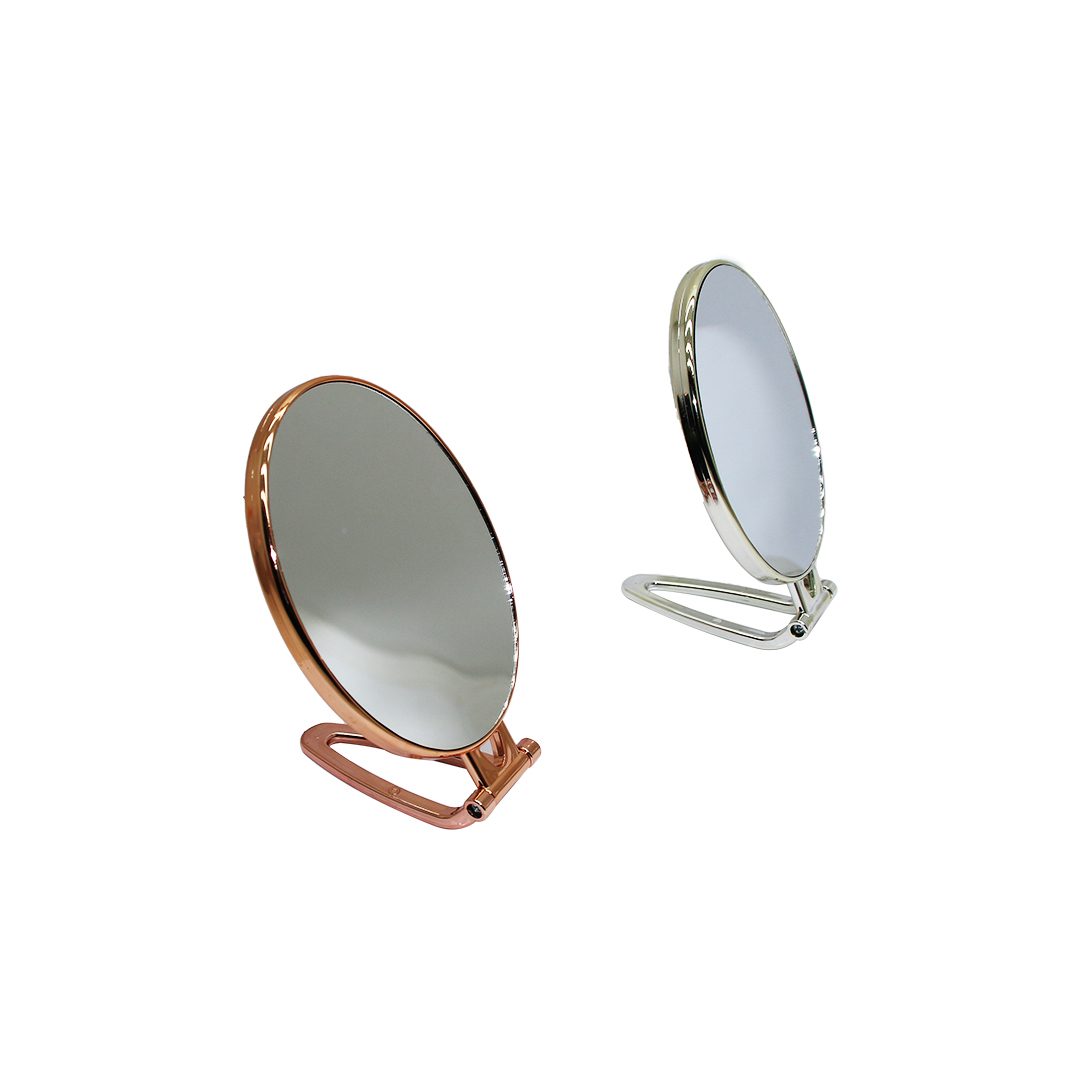CLZ192 Oval Gold - Gümüş Pls.çerçeve Makyaj Aynası Çift Yönlü (4172)