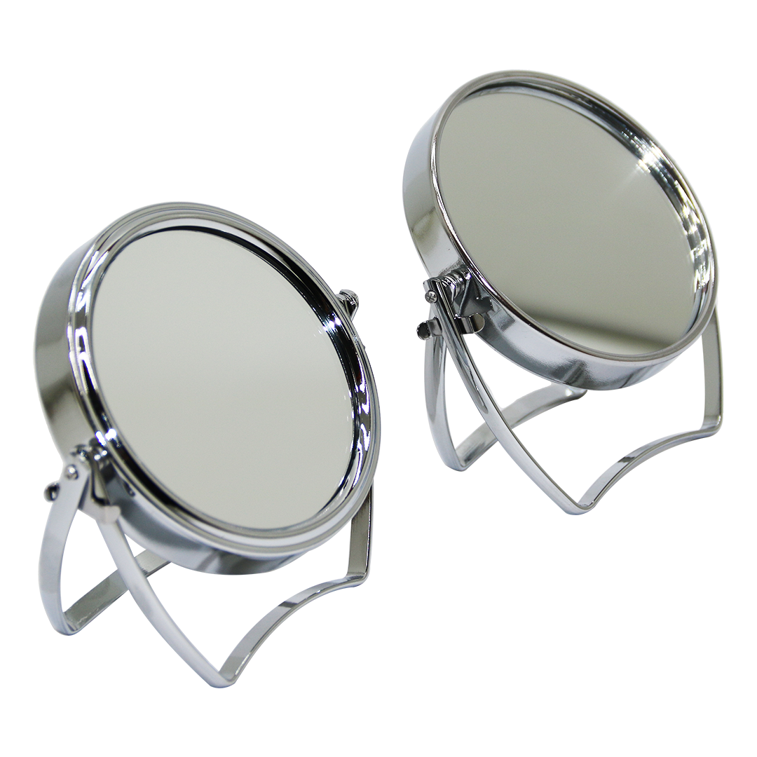 CLZ192 5.5 İnç  - Metal Yuvarlak - Çift Taraflı Ayaklı Makyaj Aynası (4172)