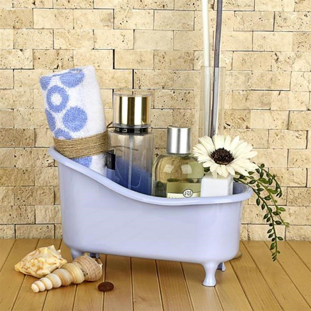 CLZ192 Dekoratif Mini Küvet Şeklinde Çok Amaçlı Banyo Düzenleyici Sepet (4172)