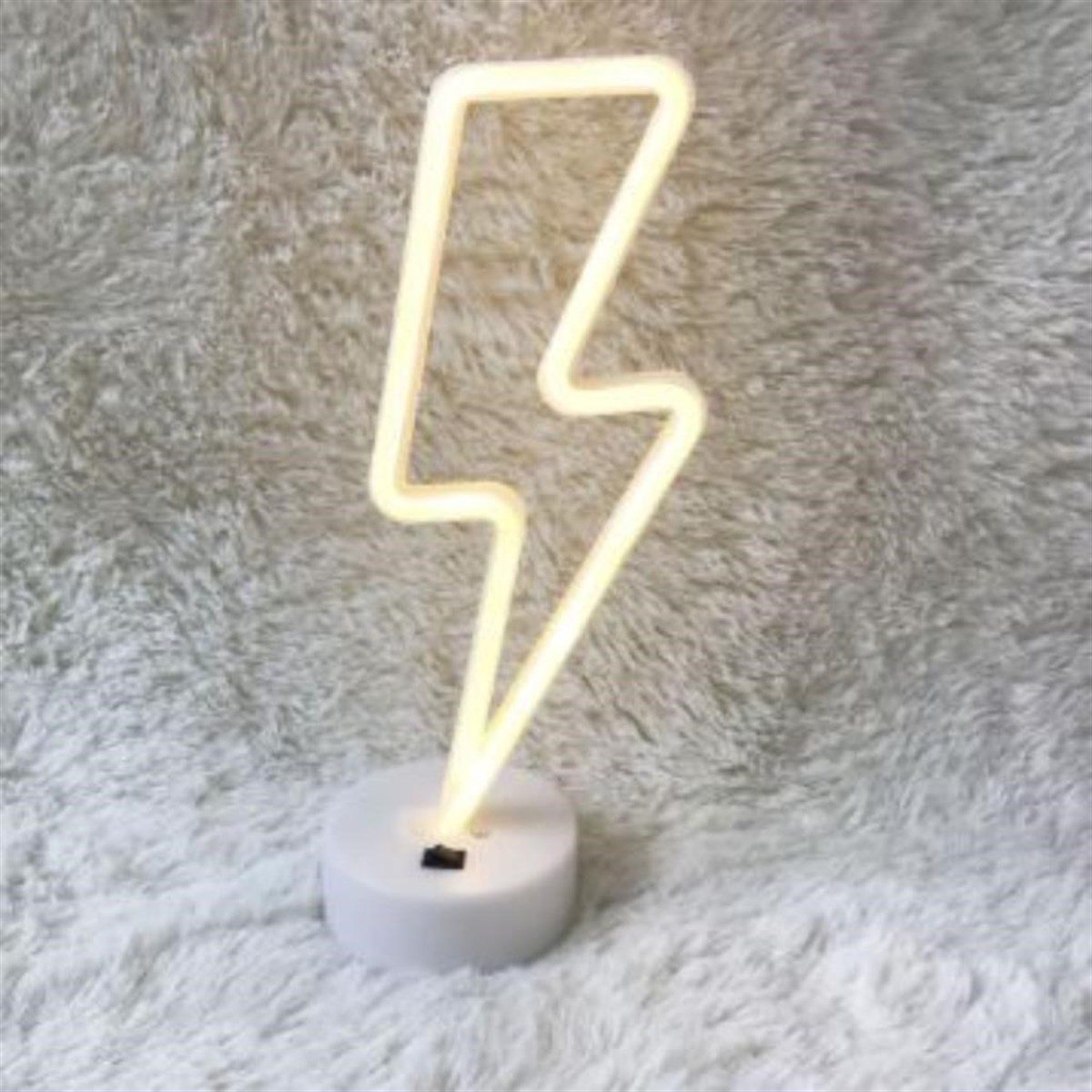 CLZ192 Dekoratif Şimşek Şeklinde Pilli Neon Led Lamba Süs Masa Lambası (4172)