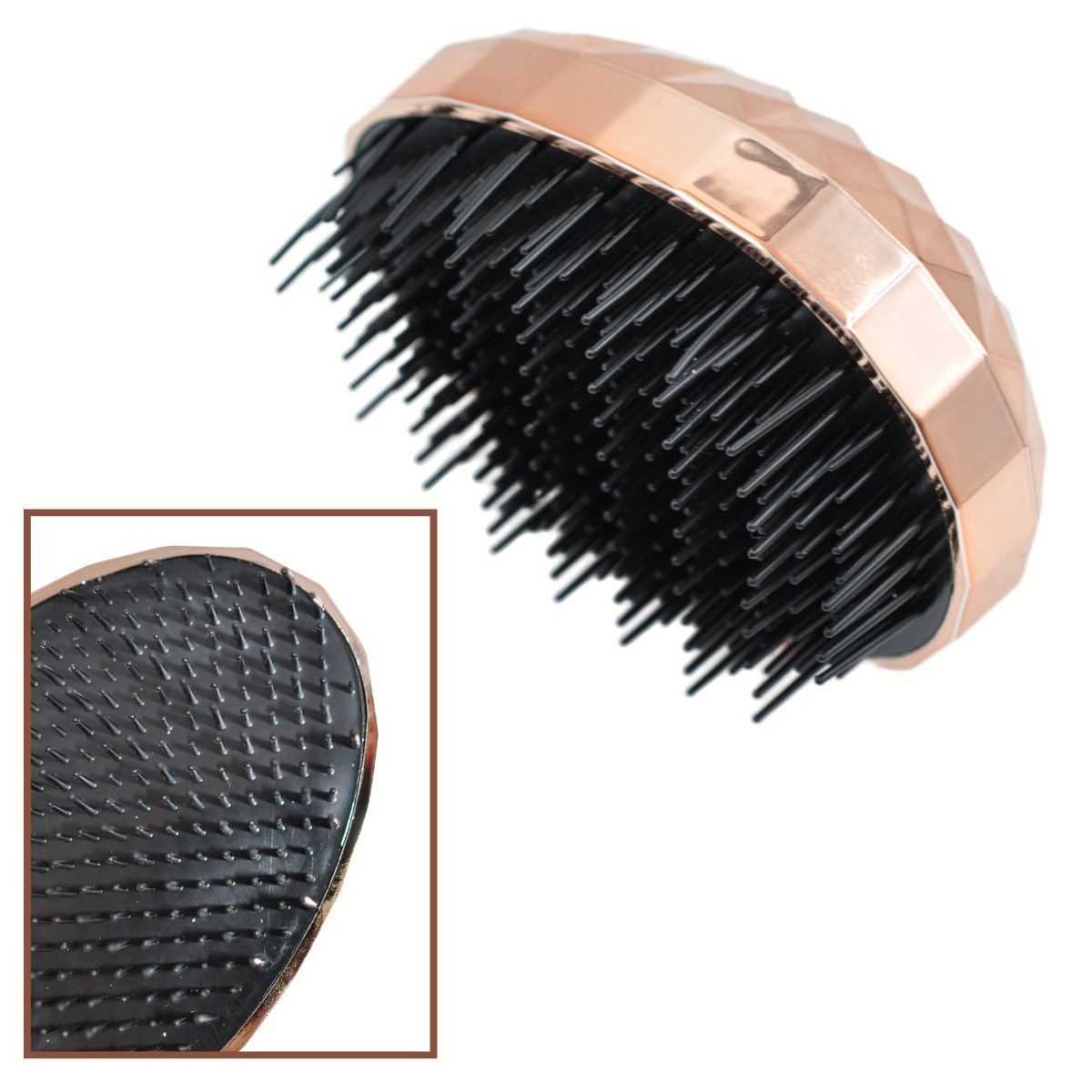 CLZ192 Rose Gold Saç Düzleştirici Tarak Geniş Aralıklı Her Saç Tipine Uygun Fırçalı Saç Düzleştirici (4172)
