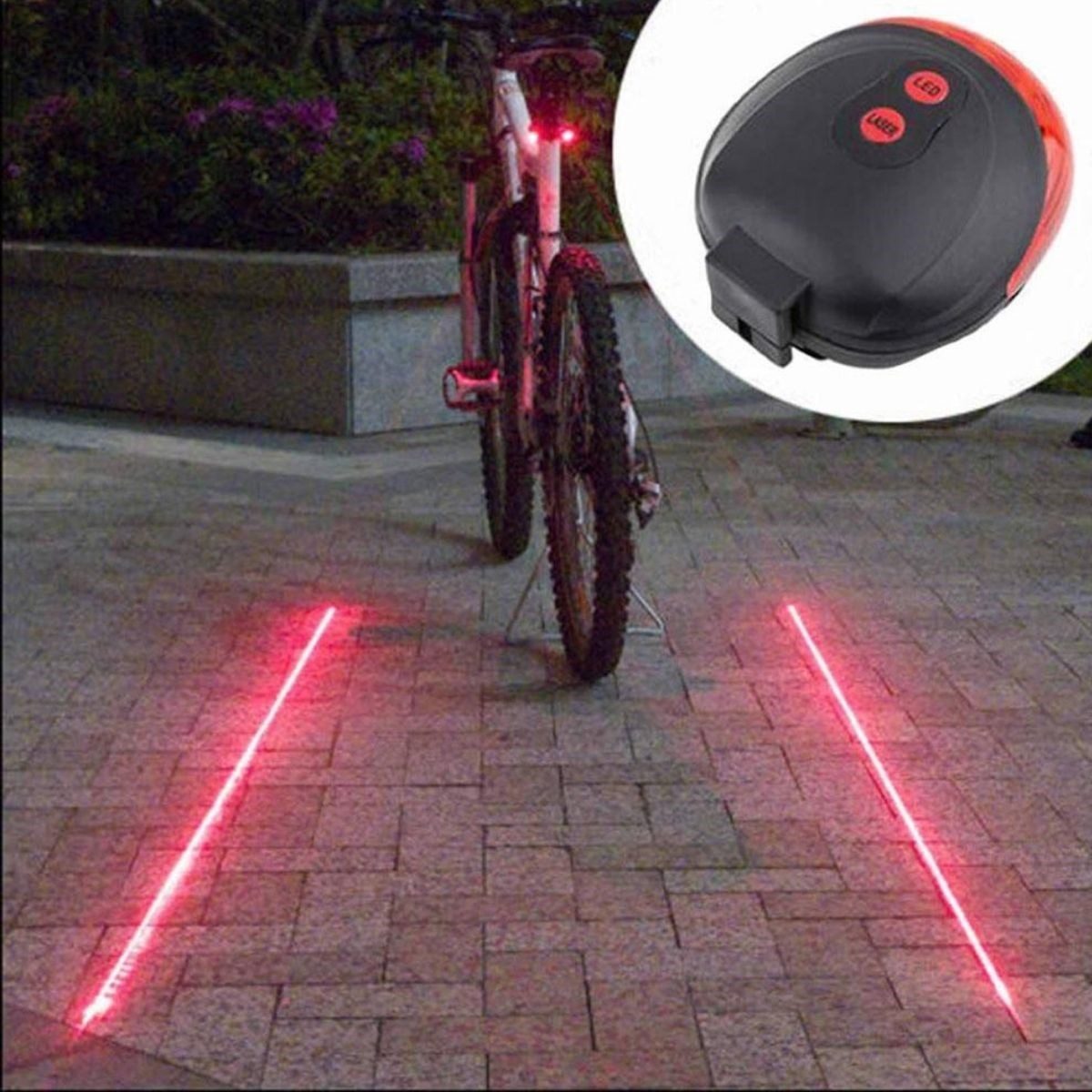 CLZ192 Çok Fonksiyonlu Pilli Bisiklet Led Lazer Işığı Arka Stop Lambası (4172)