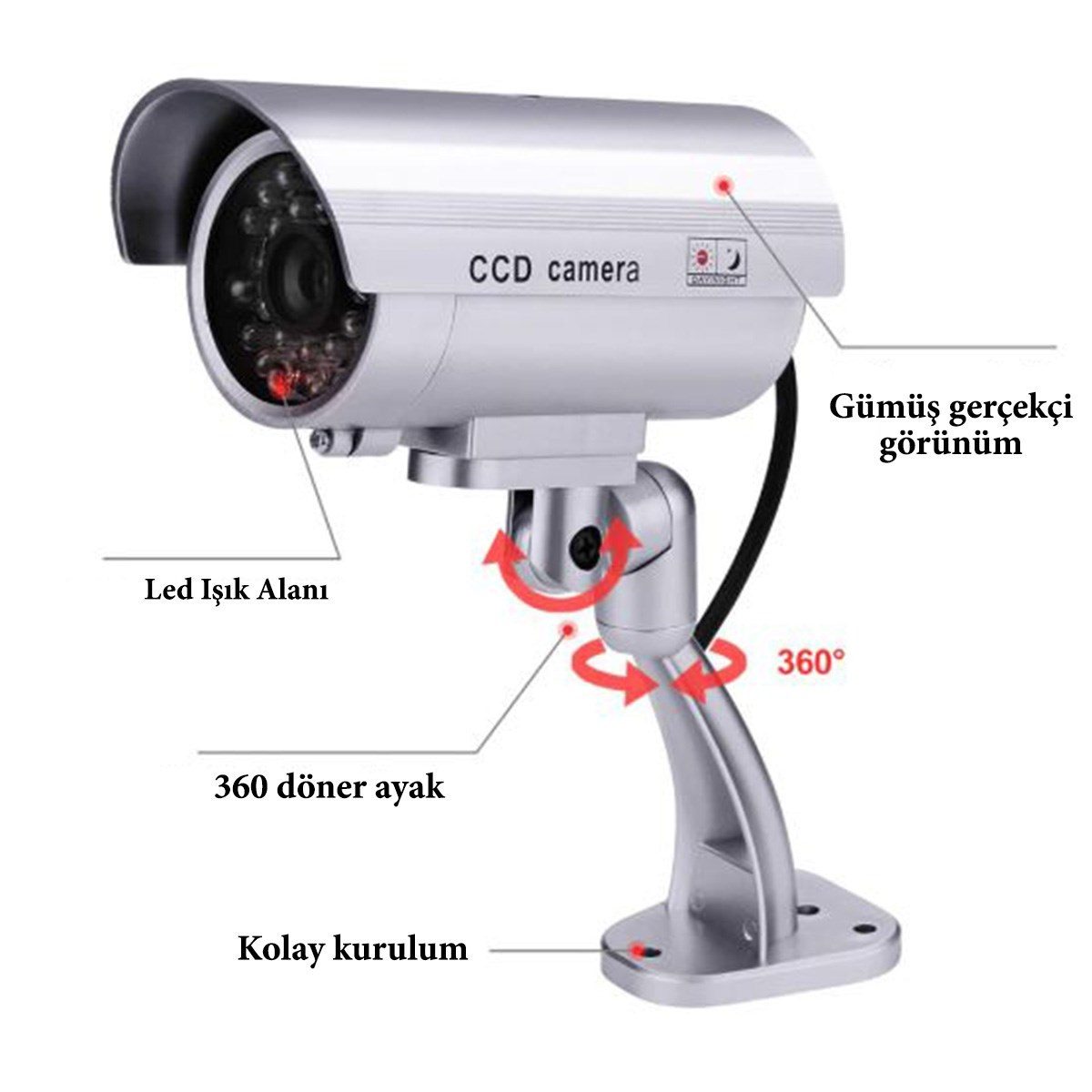CLZ192 %100 Gerçekçi İç ve Dış Mekan İçin Sahte Güvenlik Kamerası (4172)