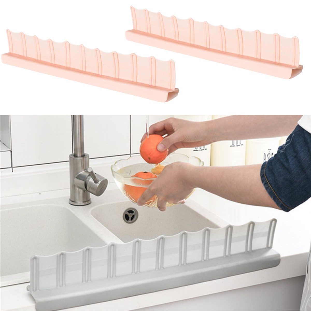 CLZ192 Vantuzlu Kauçuk Sıvı Su Sızdırmaz İzalasyon Mutfak Banyo Duş Bariyeri Lavabo Kenar Tutucu Set (4172)