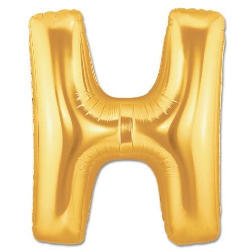 CLZ192 H Harf Folyo Balon Altın Renk  40 inç (4172)