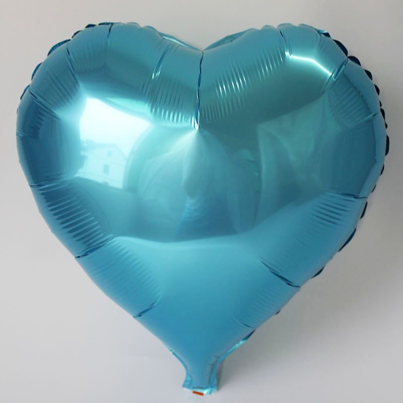 CLZ192 Kalp Balon Folyo Açık Mavi 45 cm 18 inç (4172)