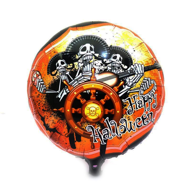 CLZ192 Kuru Kafalı Korsanlar Halloween Şekilli Folyo Balon 45 cm (4172)