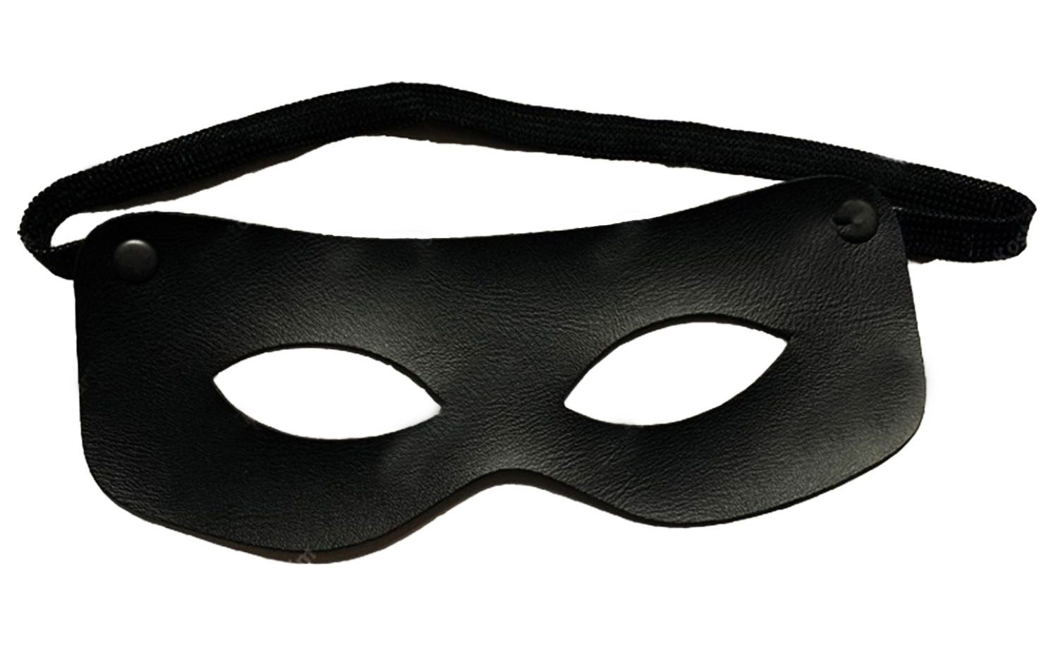 CLZ192 Siyah Renk Vinleks Deri Malzemeden İmal Zorro Maskesi Hırsız Maskesi 7x16 Cm (4172)