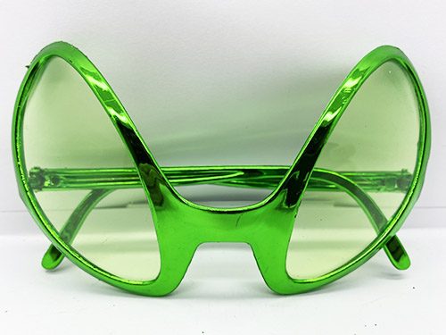 CLZ192 Retro Gözlük - 80 Li 90 Lı Yıllar Parti Gözlüğü Yeşil Renk 8x13 Cm (4172)