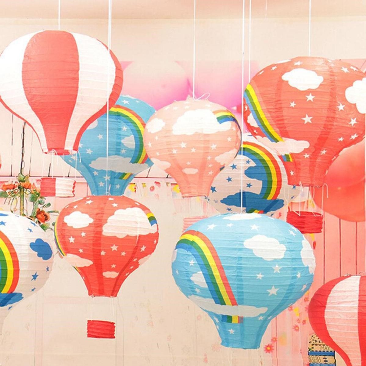 CLZ192 Dekoratif Renkli Kağıt Dilek Feneri Balonu Renkli Uçan Balon (4172)