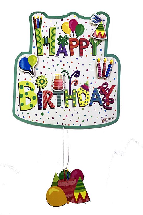 CLZ192 Happy Birthday Yazılı Asmalı 3D Doğum Günü Süslemesi (4172)