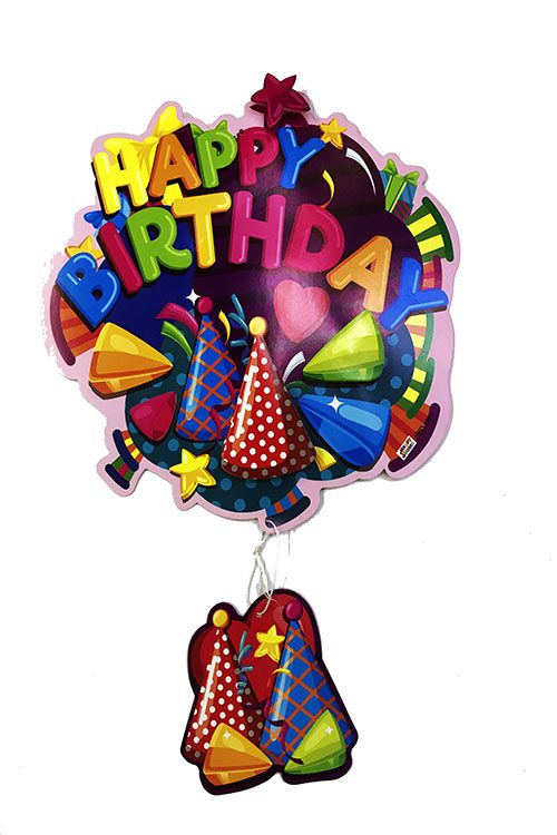 CLZ192 Happy Birthday Yazılı Asmalı 3D Doğum Günü Süsleme (4172)