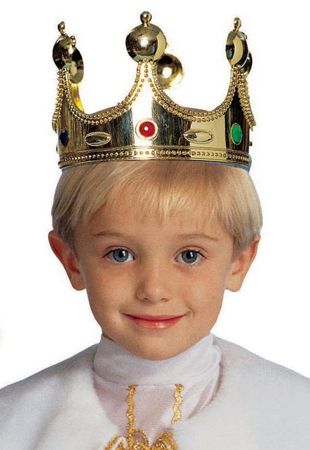 CLZ192 Plastik Kral Tacı Altın Renk Çocuk Boy (4172)