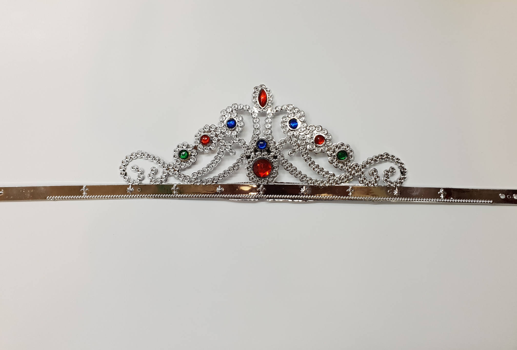 CLZ192 Gümüş Renk Plastik Prenses Tacı Kraliçe Tacı 60 cm (4172)