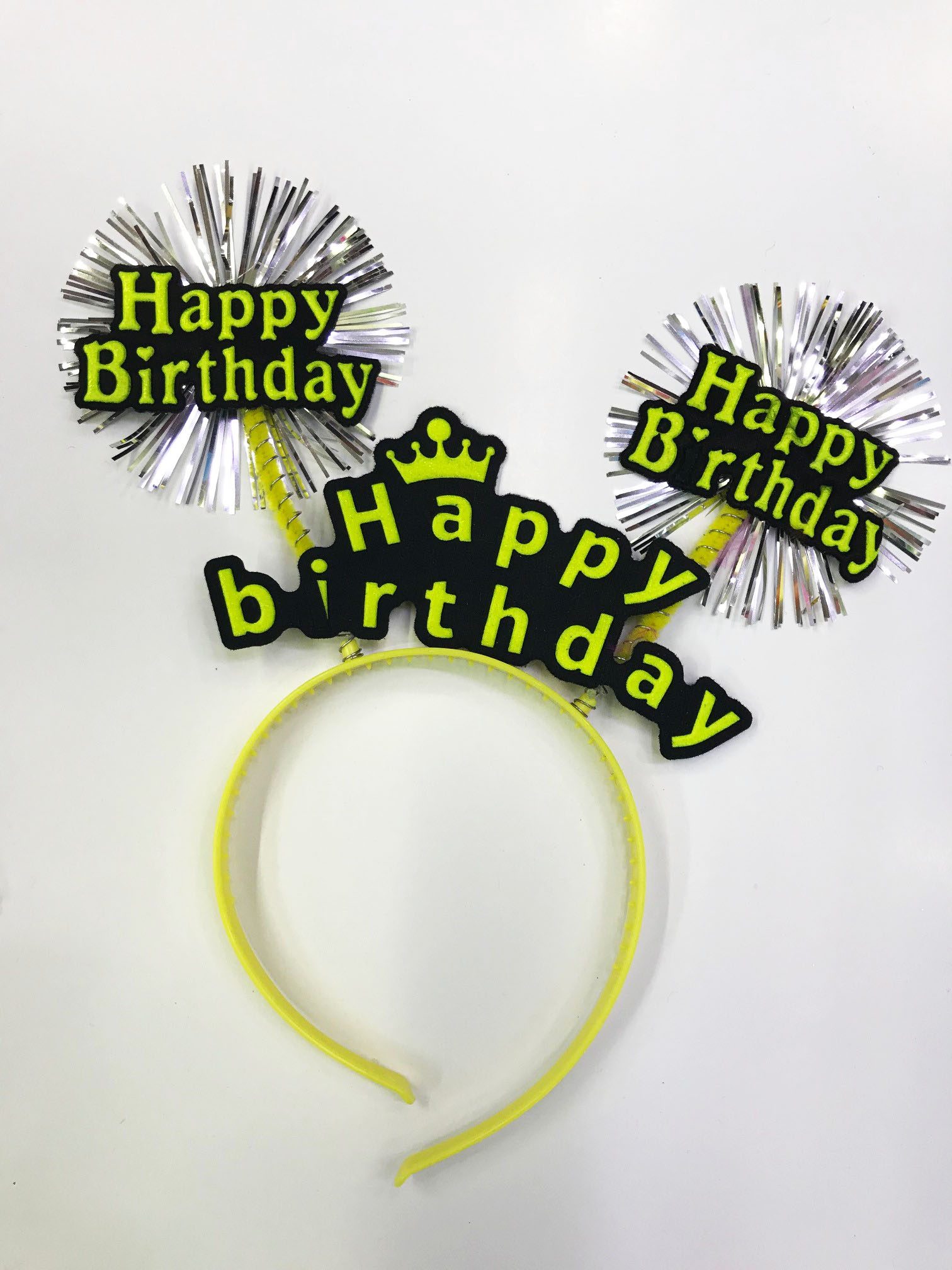 CLZ192 Happy Birthday Neon Renk Doğum Günü Tacı 12 Adet (4172)