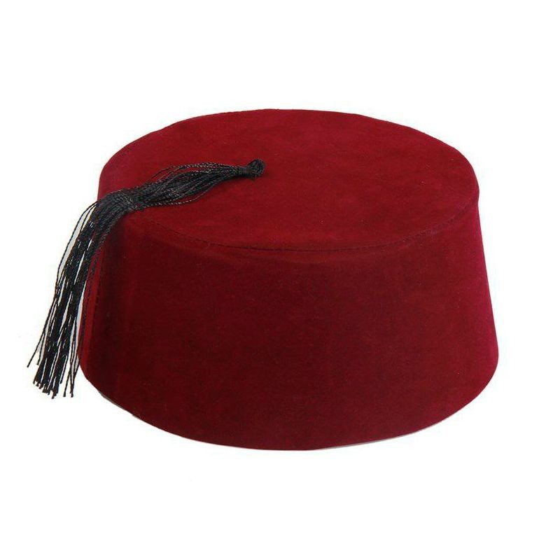 CLZ192 Bordo Renk Osmanlı Fesi Yöresel Folklor Fesi Şapkası 4 No 4 Yaş Çocuk (4172)