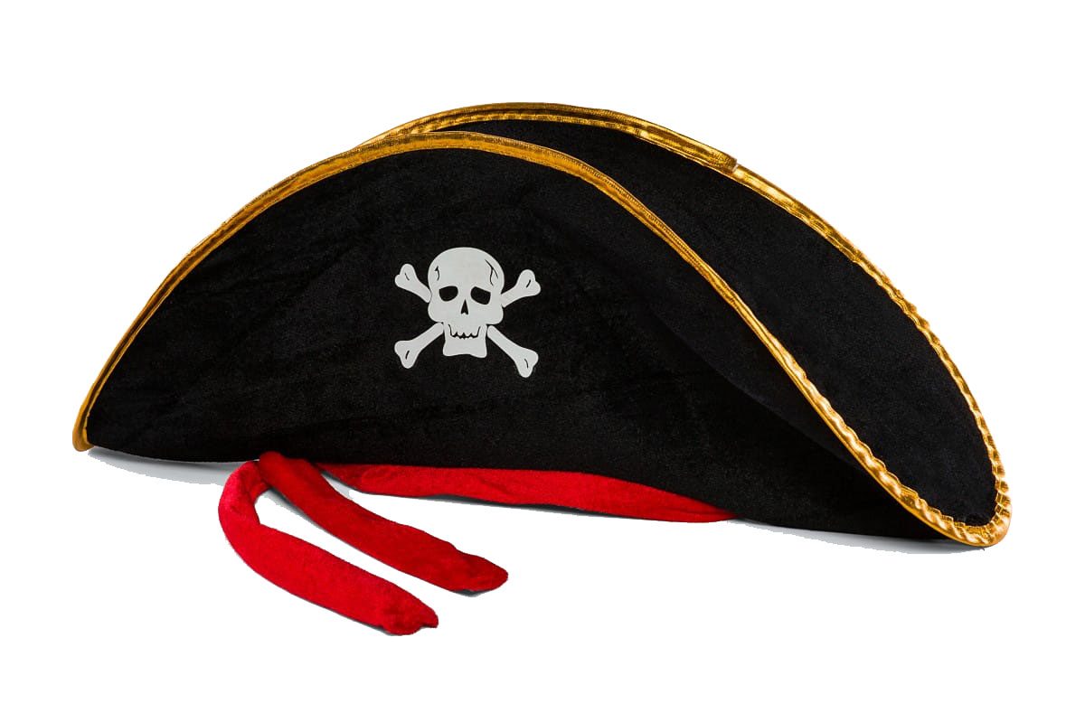 CLZ192 Yetişkin Boy Kadife Jack Sparrow Denizci Korsan Şapkası 50X20 CM (4172)