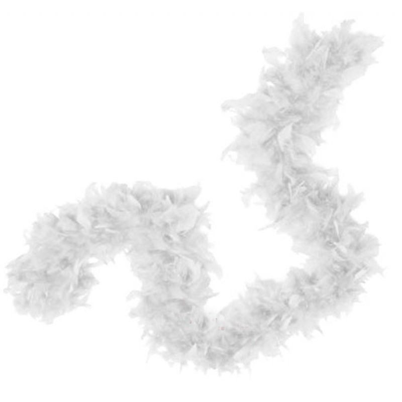 CLZ192 Beyaz Renk Kabarık Tüylü Otriş Boa Dekorasyon Tüy 180 CM (4172)