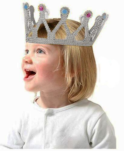 CLZ192 Gümüş Renk Çocuk ve Yetişkin Uyumlu Kraliçe Tacı Prenses Tacı 8X25 cm (4172)