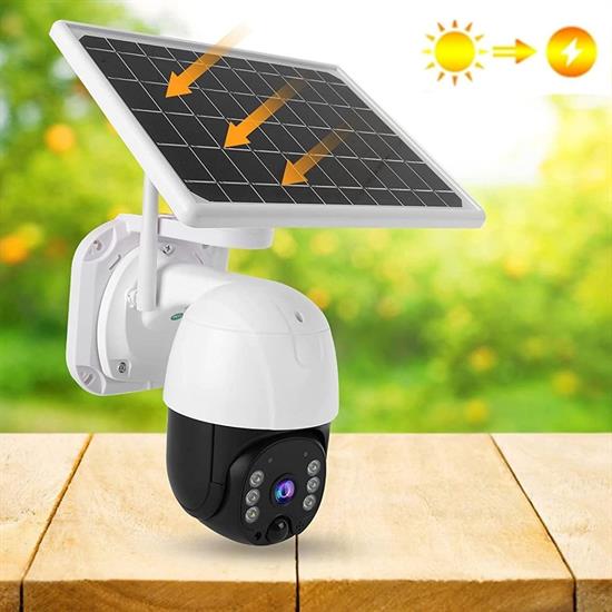CLZ192 Solar Panelli Su Geçirmez Gece Görüş Destekli Wifi Bağlantılı Güvenlik Kamerası (4172)