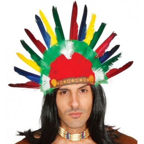 CLZ192 Renkli Kızılderili Başlığı Şapkası