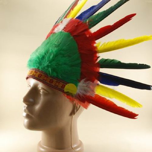 CLZ192 Renkli Kızılderili Başlığı Şapkası
