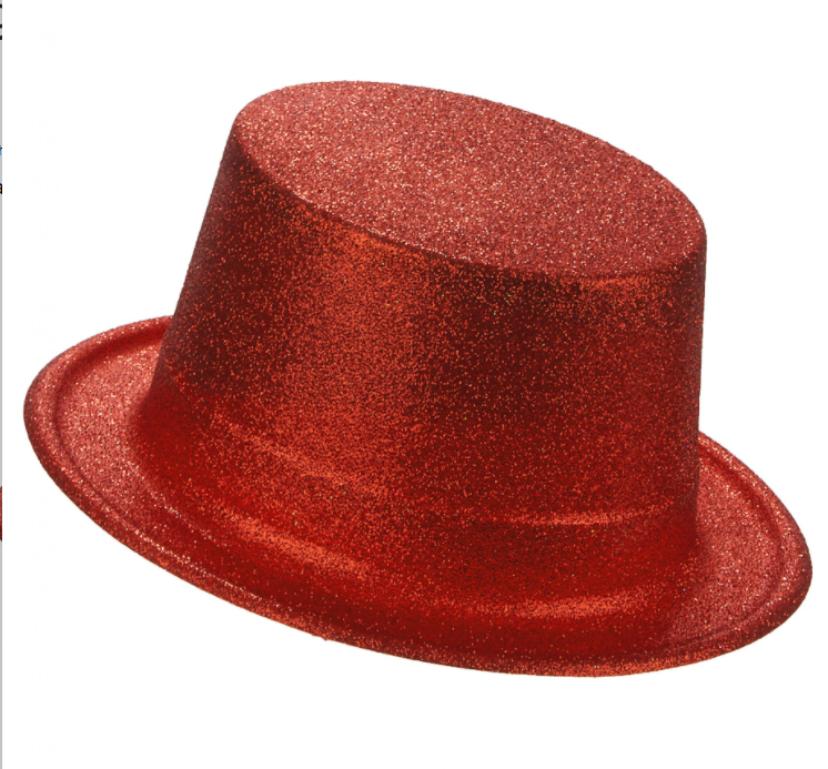 CLZ192 Kırmızı Renk Uzun Plastik Simli Parti Şapkası (4172)
